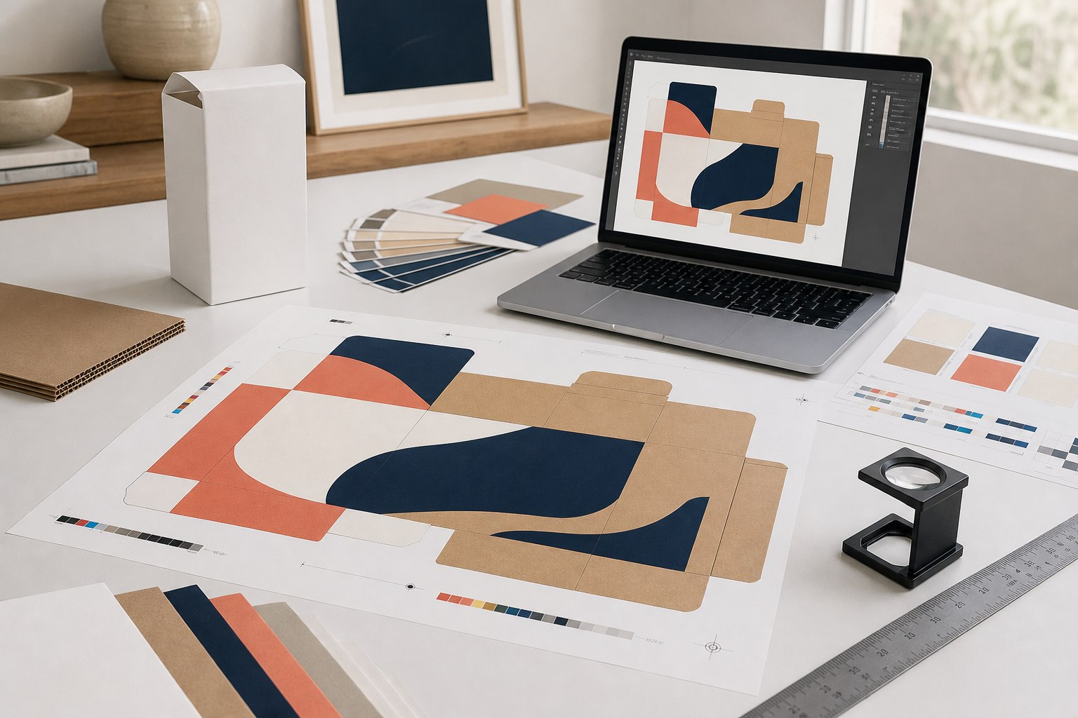 Conceptual print-ready packaging artwork preparation