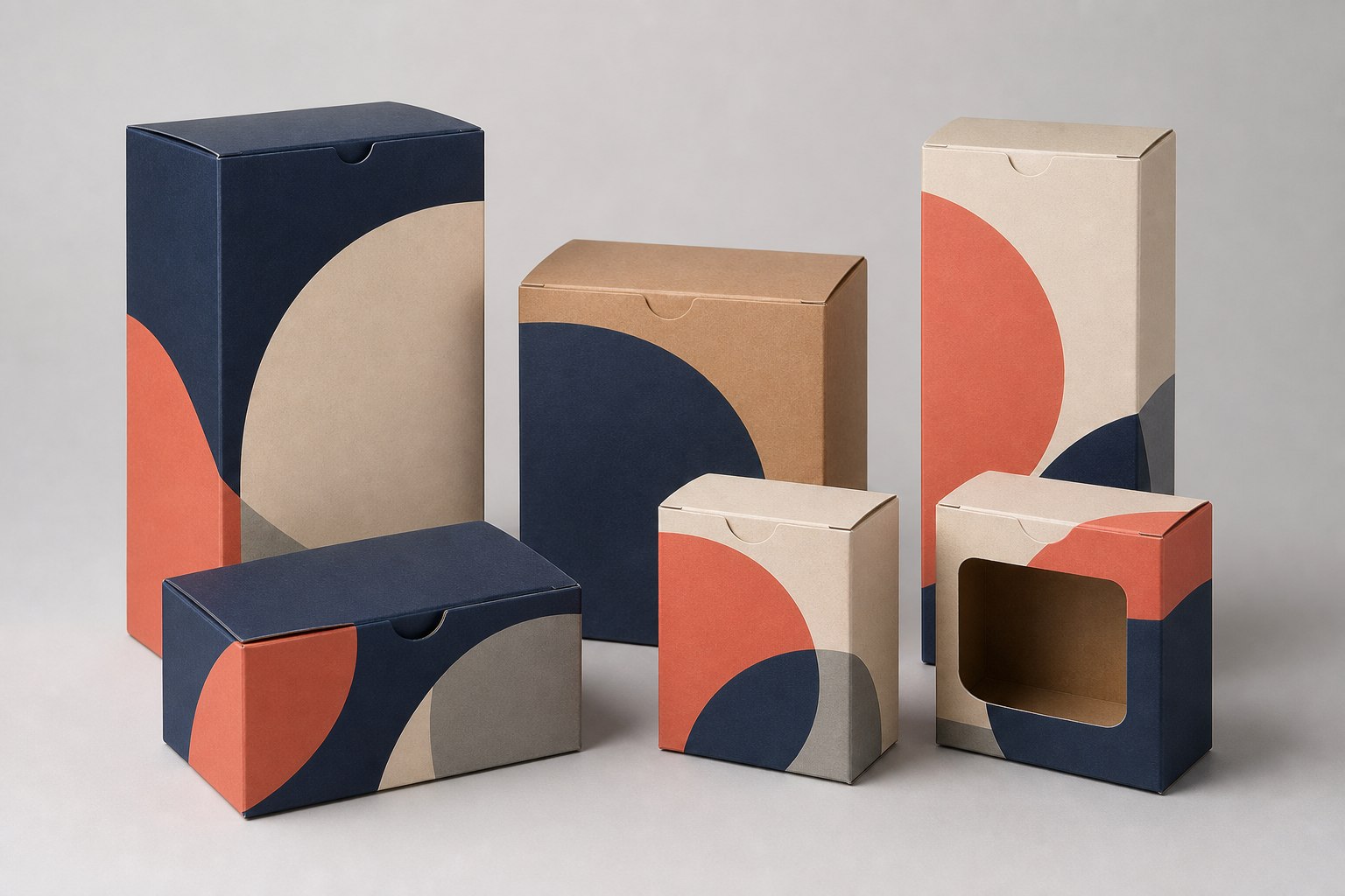 Realistic conceptual fast-moving consumer goods packaging family