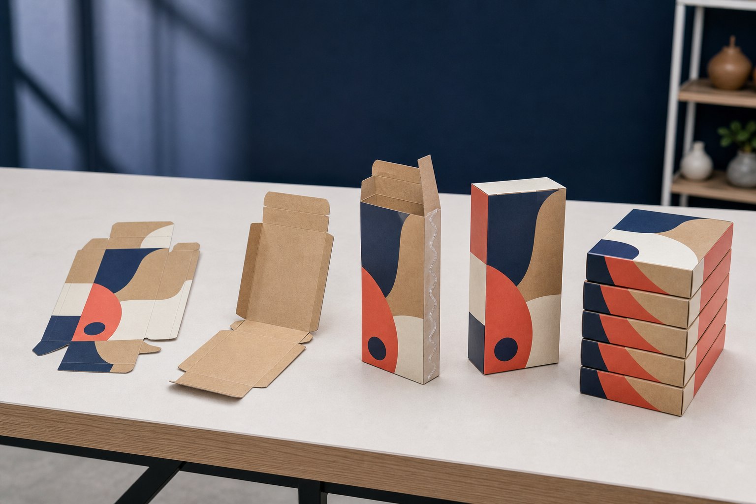Conceptual folding and gluing process sequence