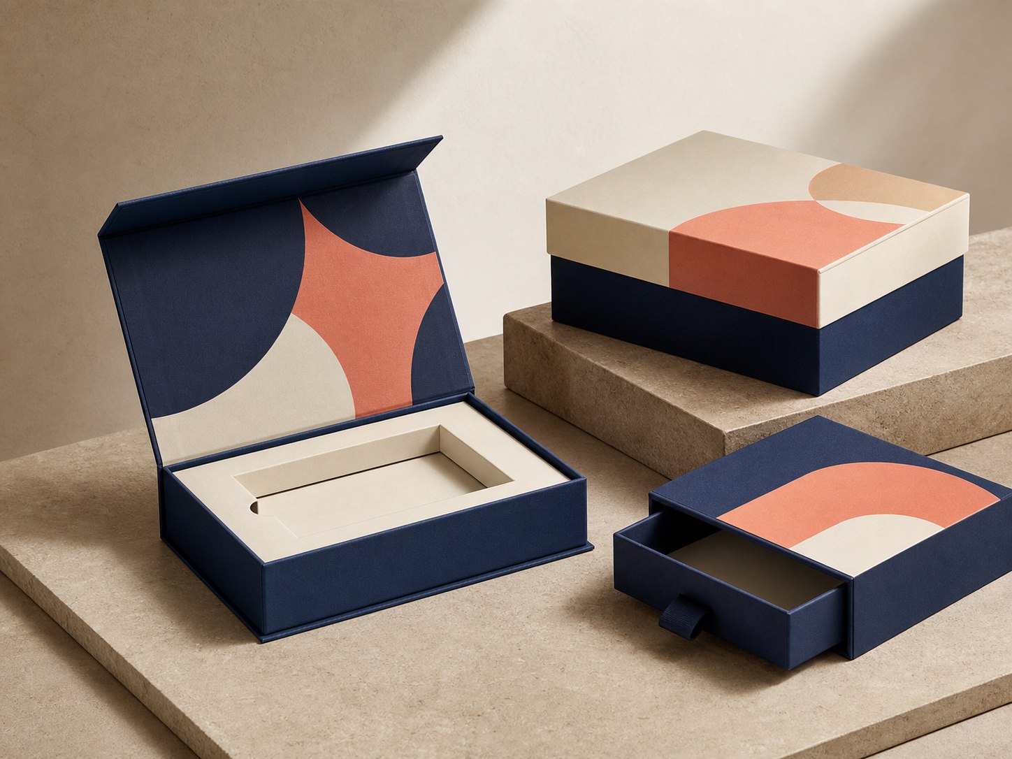 Realistic conceptual luxury rigid boxes