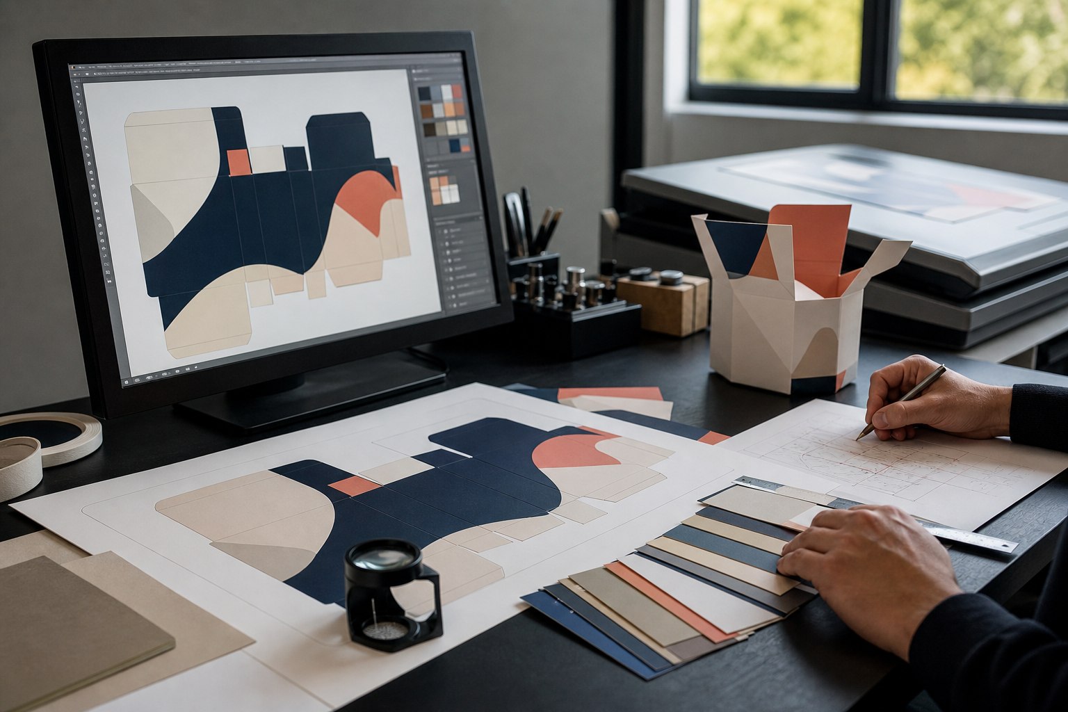 Conceptual professional packaging prepress workstation