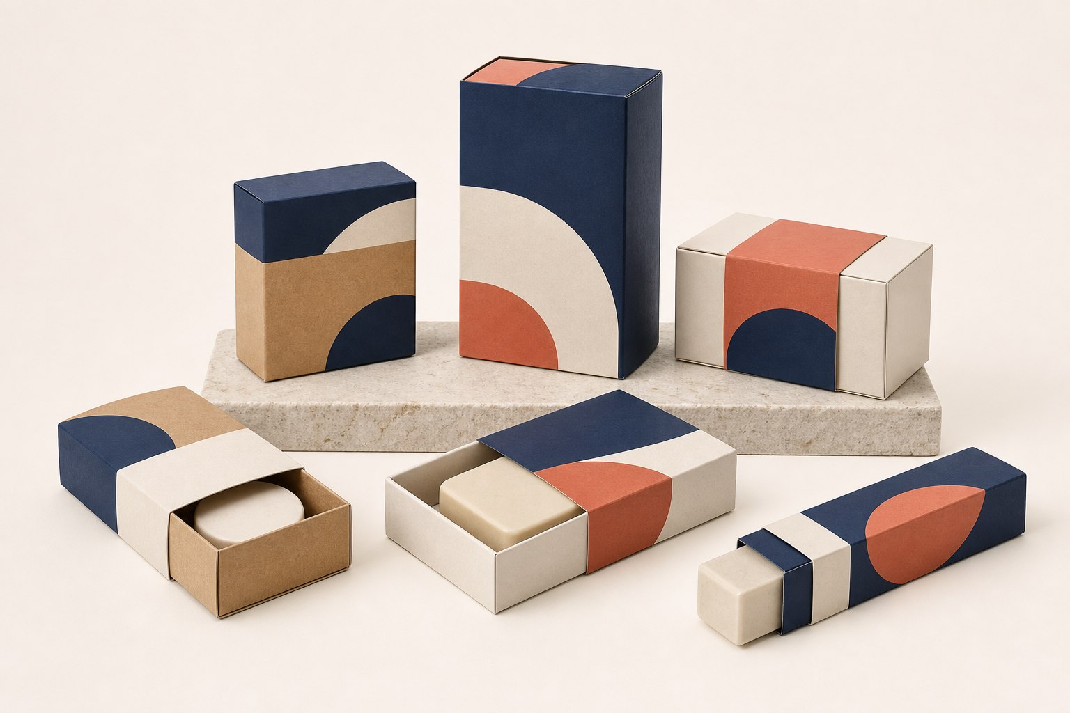 Realistic conceptual printed product sleeves