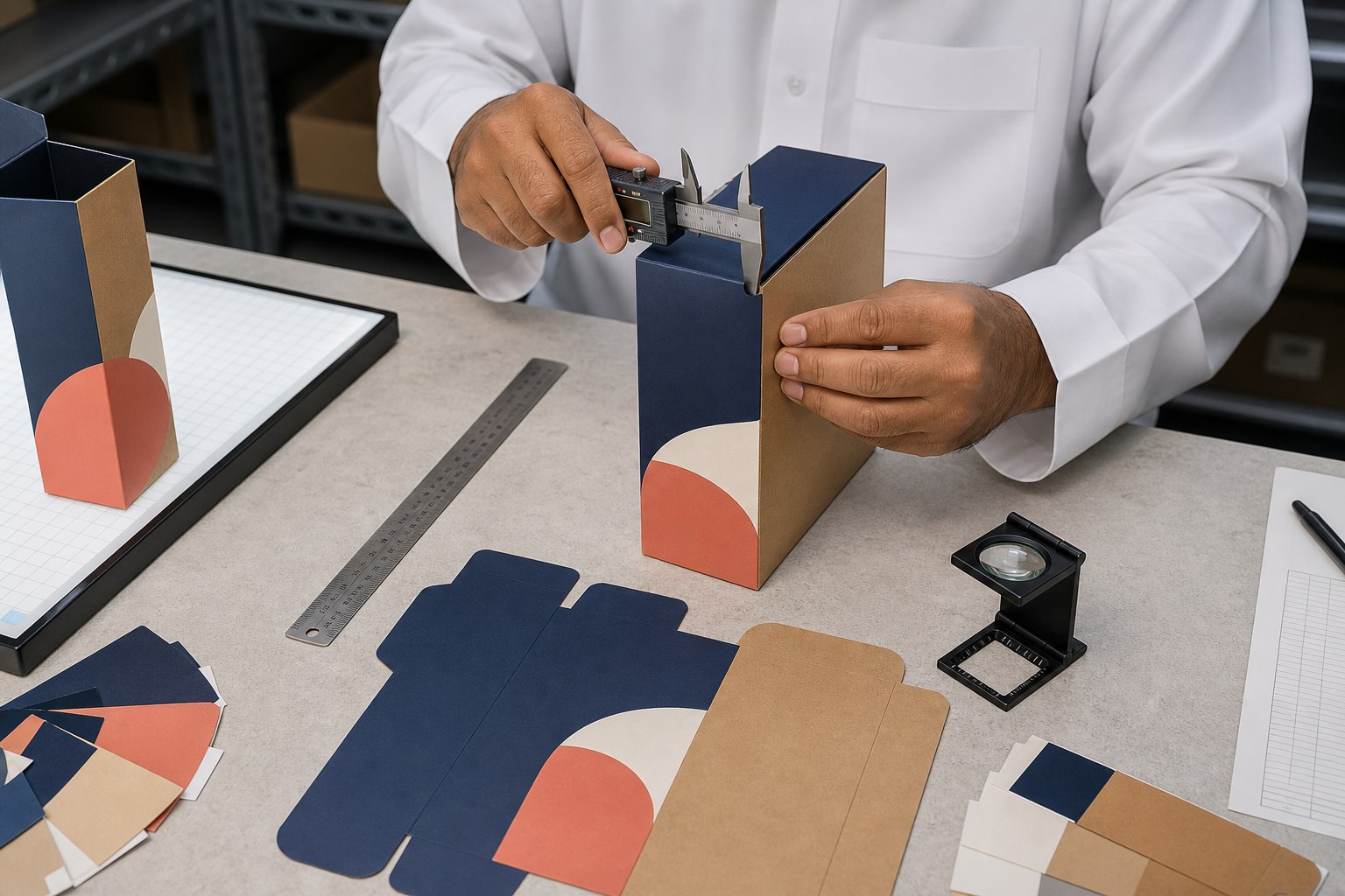 Conceptual professional packaging quality inspection