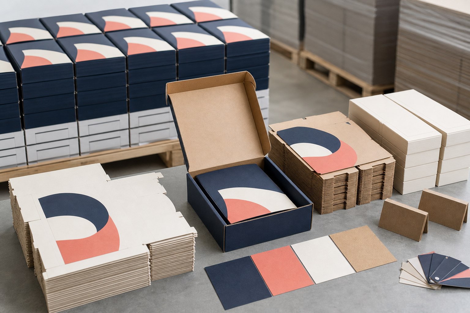 Realistic conceptual recurring packaging batches and reference samples